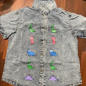Dinosaur Print Denim Jacket